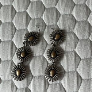 Lucky brand silver and brass tone earrings